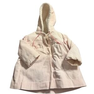 Vintage Weather Tamer Baby Girl Pink Corduroy Sherpa Lined Hood Jacket 24 Months